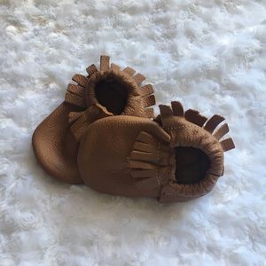 Baby Brown Leather Moccasins NWT